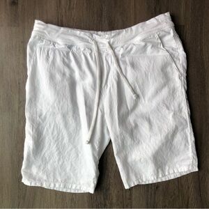 James Perse Linen Blend Shorts Size L (3) White Pull On Coastal Lightweight